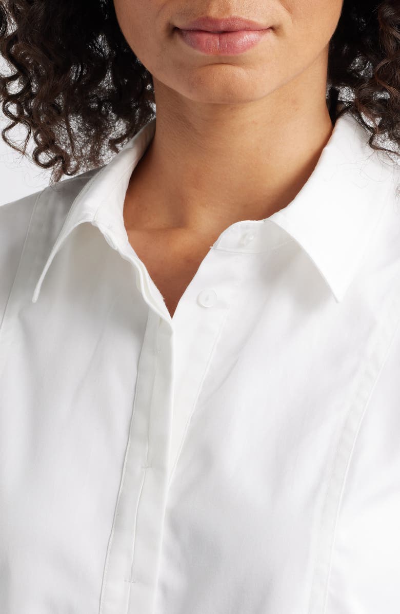 Wit & Wisdom Cap Sleeve Button-Up Shirt, Alternate, color, White