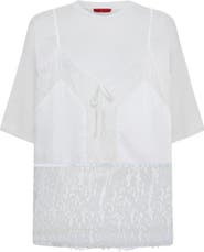 PCFG Daydreamers Mini T Shirt Dress With Lace And Satin Details