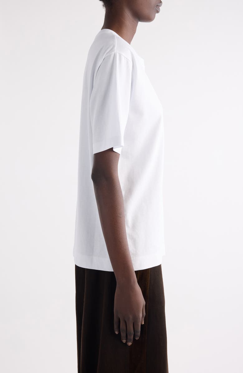 Dries Van Noten Heydu Side Button Cotton T-Shirt, Alternate, color, White