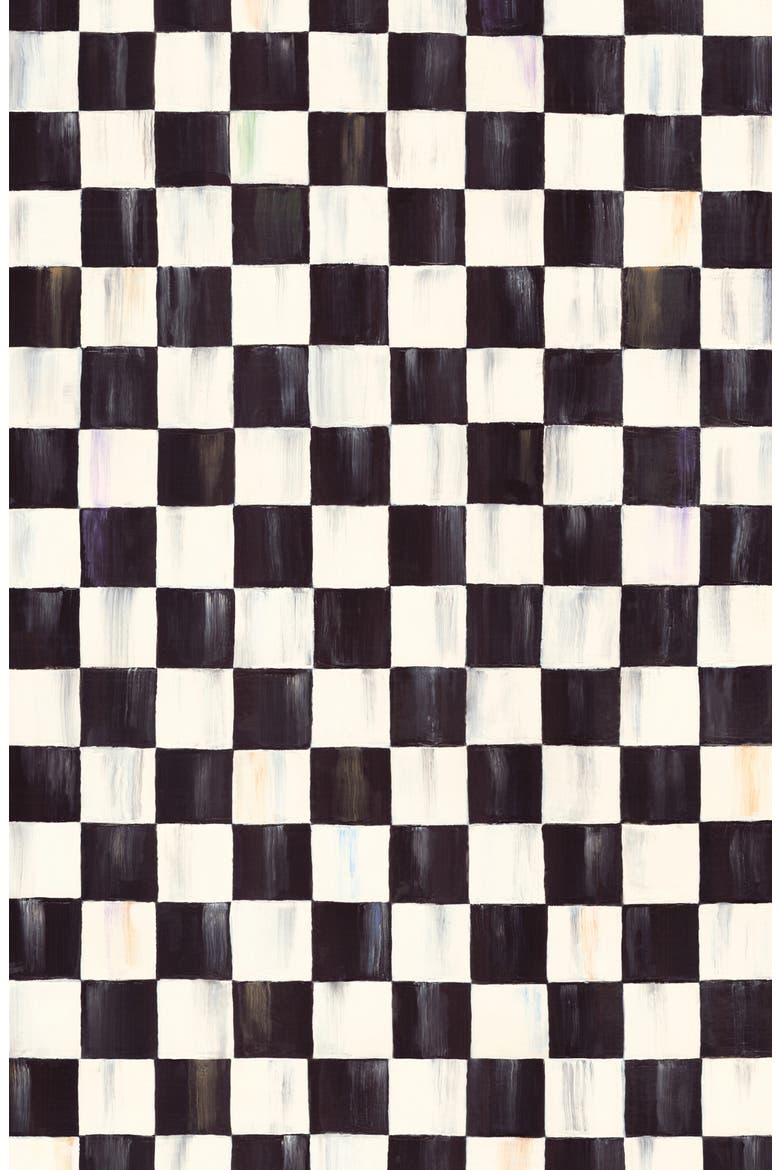 Courtly Check Gift Wrap, Main, color, BLACK