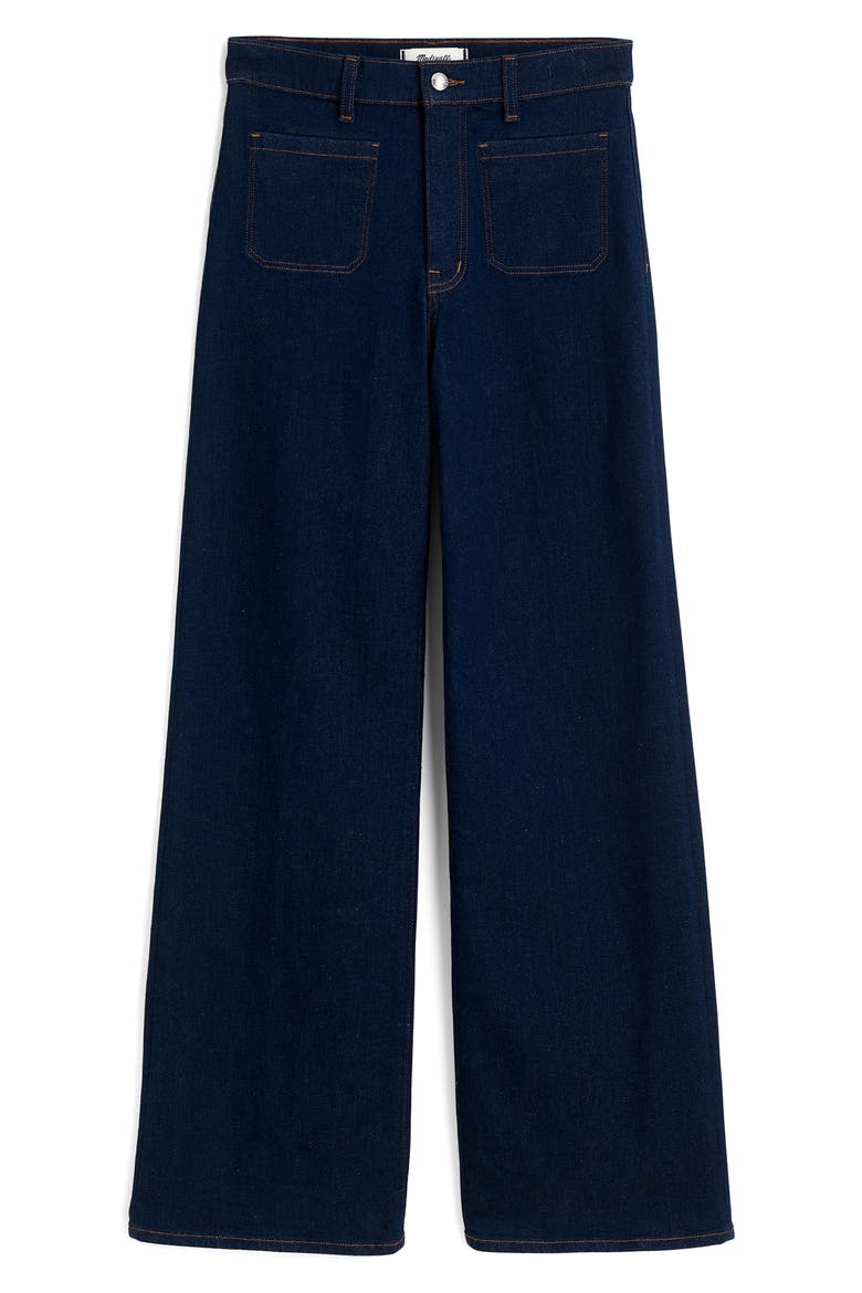 The Emmy Patch Pocket High Waist Wide Leg Jeans, Alternate, color, RINSE WASH