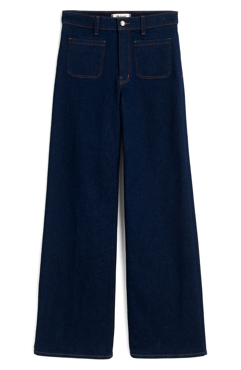 Madewell The Emmy Patch Pocket High Waist Wide Leg Jeans, Alternate, color, Rinse Wash