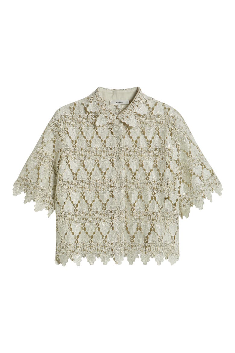 Lace Button-Up Shirt, Alternate, color, SOFT MINT