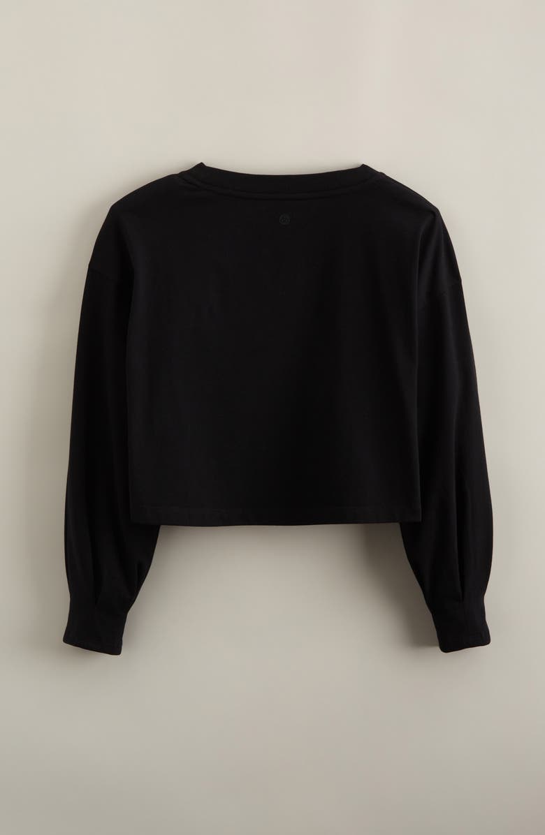 Zella Girl Kids' Relax Long Sleeve V-Neck T-Shirt, Alternate, color, Black