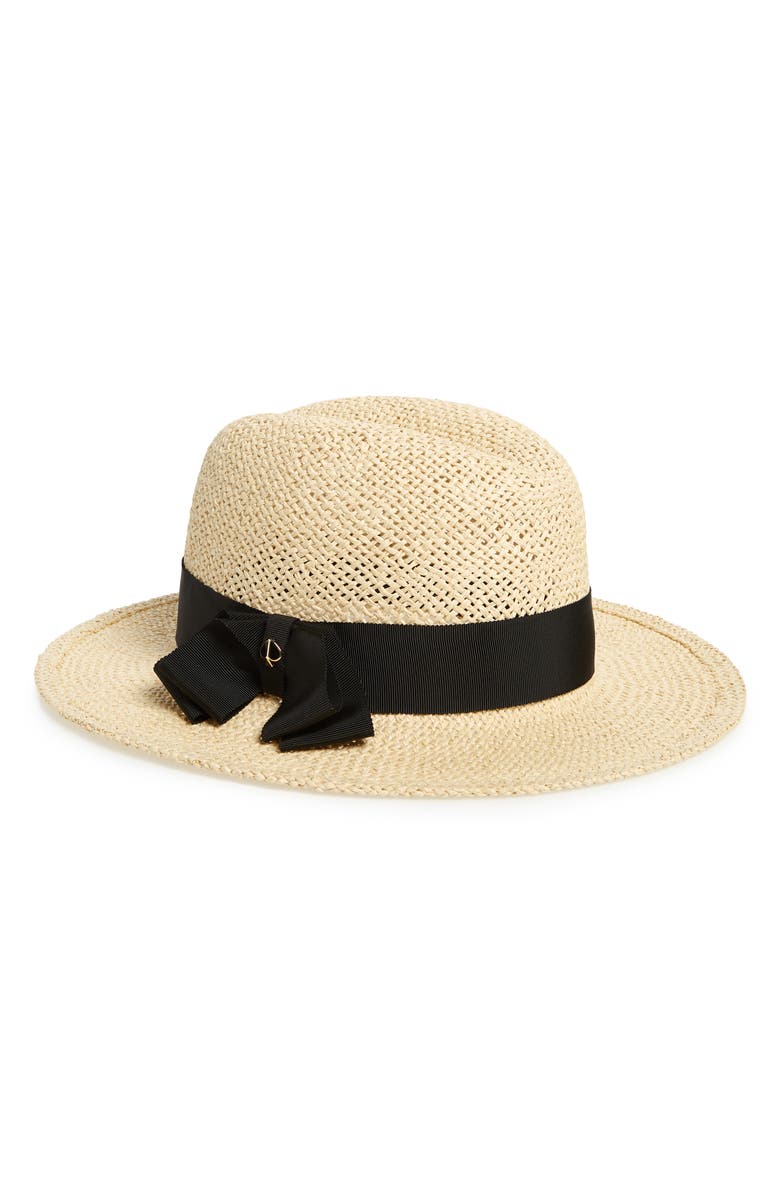 Kate Spade New York straw fedora, Main, color,