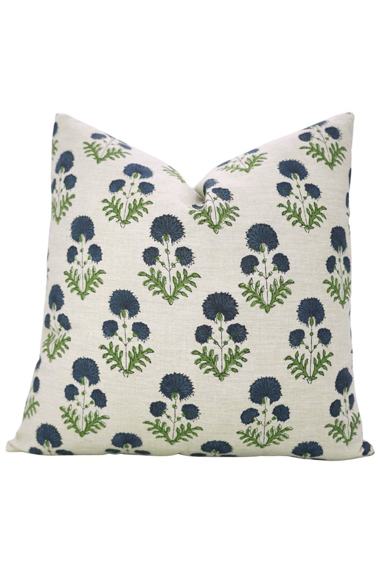 Rishi Handcrafted Boho Farmhouse Pillow Cover, Main, color, Blue