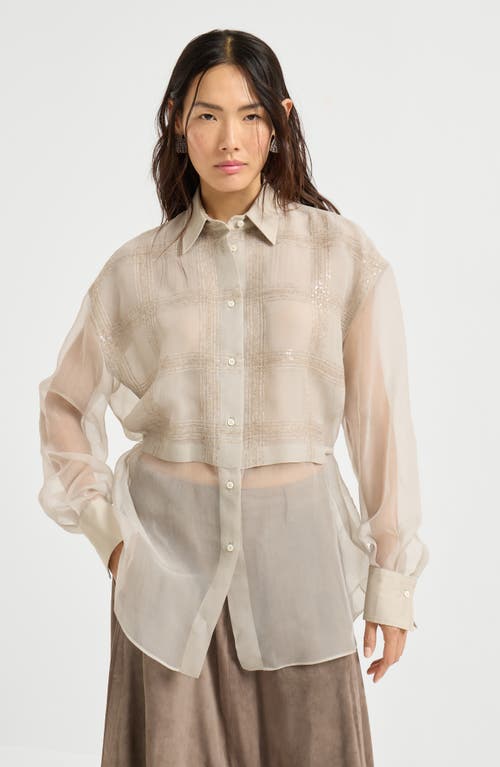 Brunello Cucinelli Dazzling Embroidered Shirt In Multi
