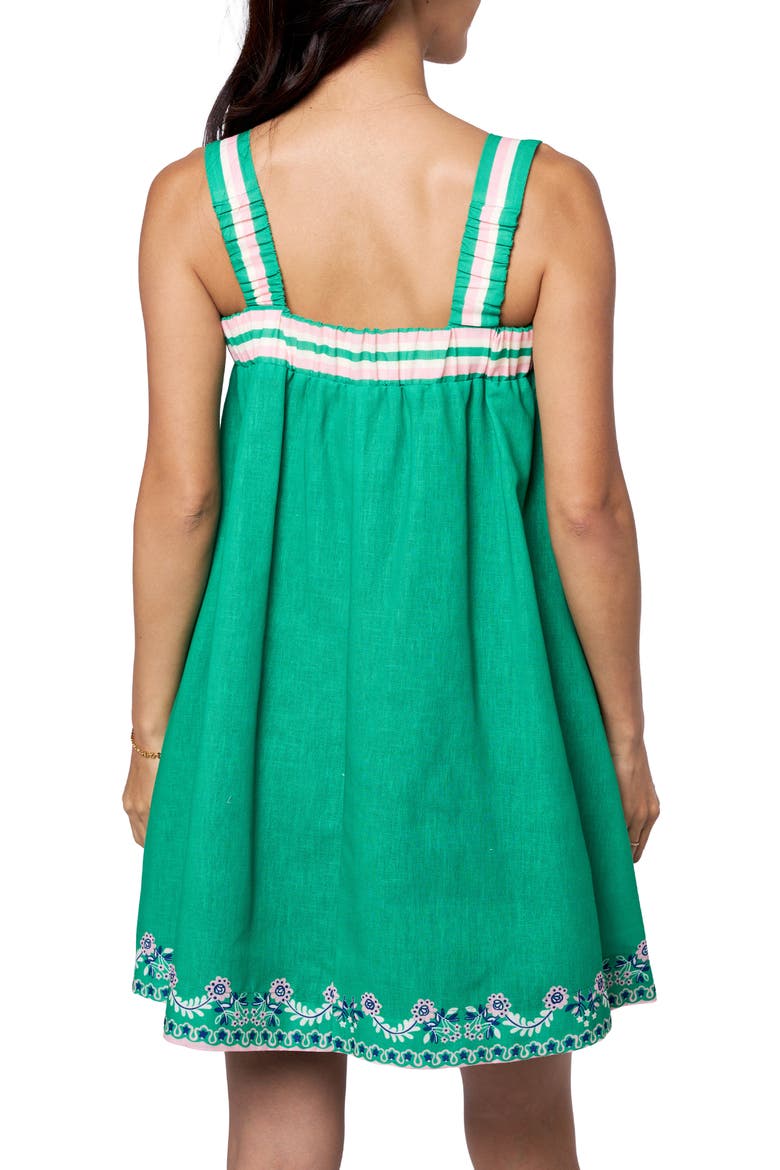 Daina Floral A-Line Babydoll Minidress, Alternate, color, GREEN MULTI