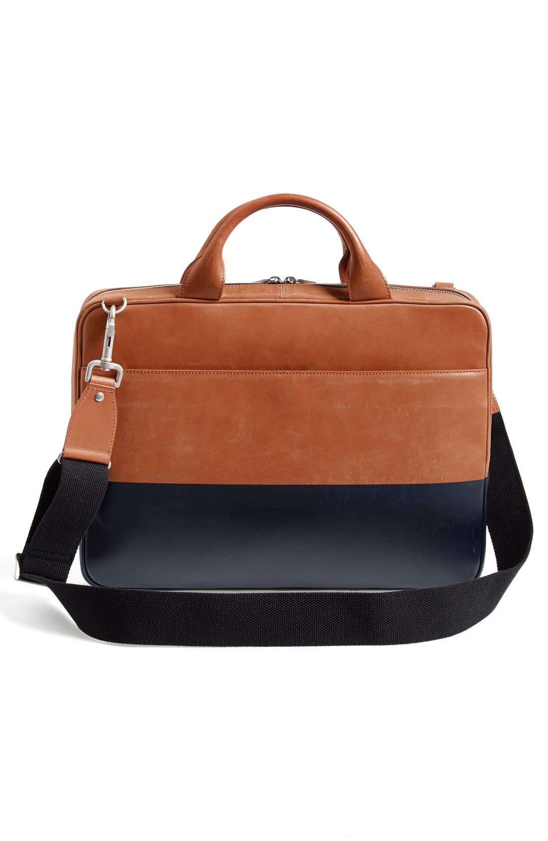 'Slim' Briefcase, Alternate, color, TOBACCO/ NAVY