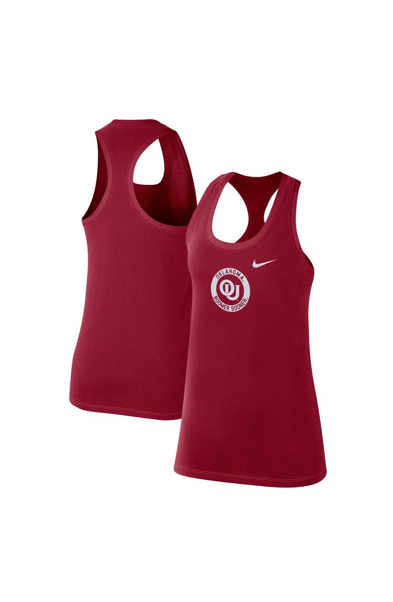 Nike Women's Nike Crimson Oklahoma Sooners Modern Circle Racerback Tank Top, Main, color,