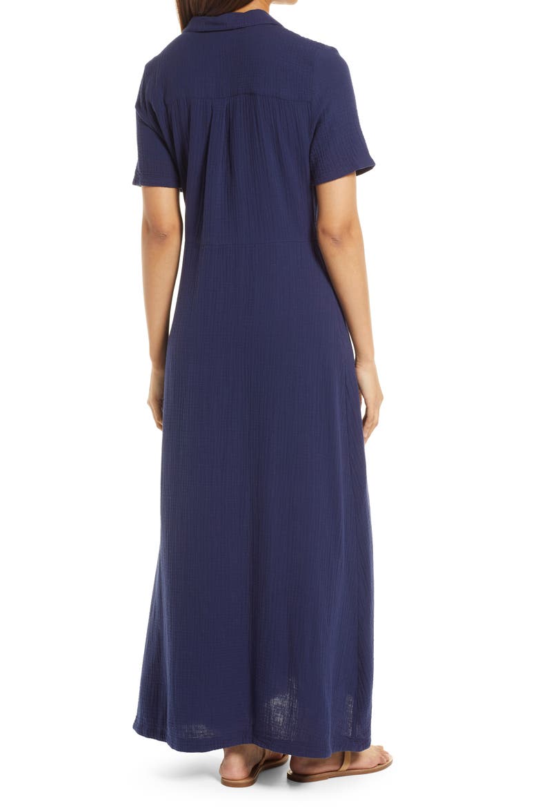 Gauze Vacation Shirtdress, Alternate, color, NAVY PEACOAT