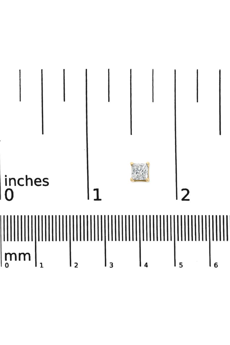 14K Yellow Gold 1/2 Ct Princess Diamond Solitaire Stud Earrings with Screwbacks, Alternate, color, Yellow
