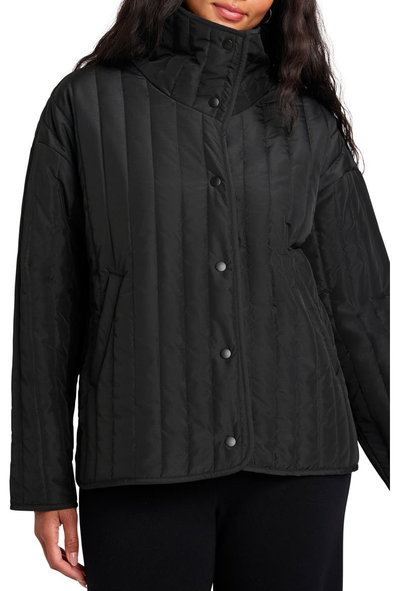 x @cellajaneblog Quilted Jacket, Main, color, BLACK