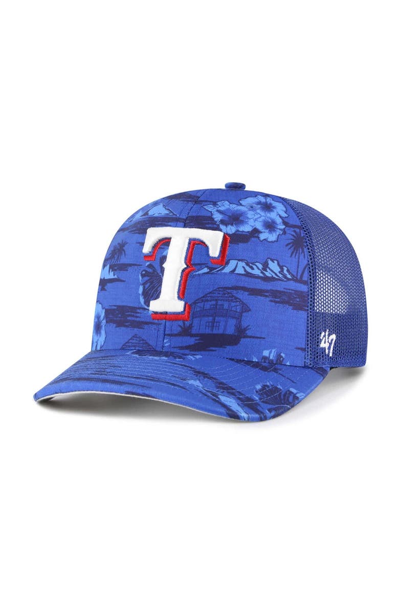 '47 Men's '47 Blue Texas Rangers Fiji Trucker Adjustable Hat, Main, color, 