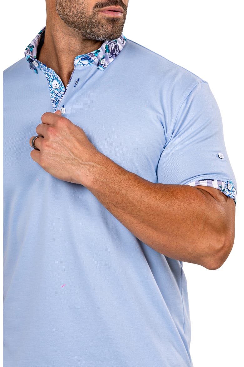 Newton Marthyr0026 Blue Button-Down Piqué Polo, Alternate, color, BLUE