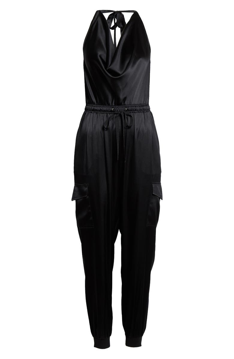 CAMI NYC Jackie Halter Neck Stretch Silk Jumpsuit, Alternate, color, 