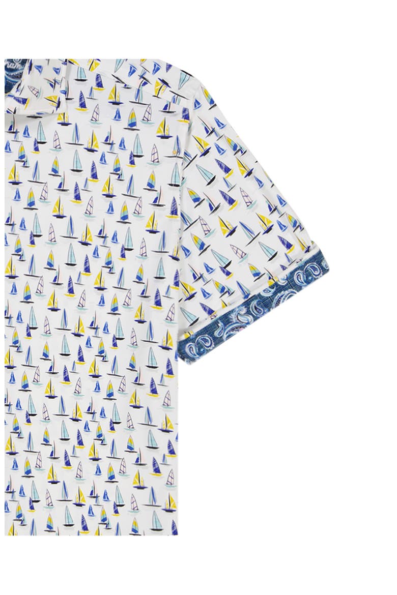 Transpacific Knit Short Sleeve Button-Up Shirt, Alternate, color, WHITE