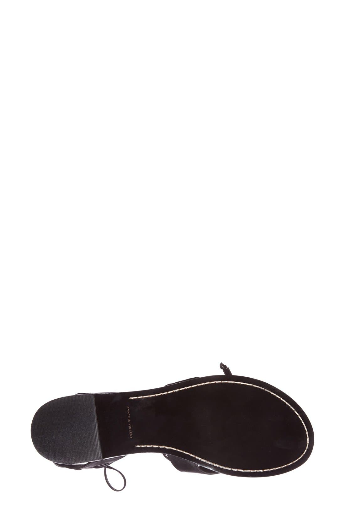 'Fantine' Leather Gladiator Sandal, Alternate, color, BLACK
