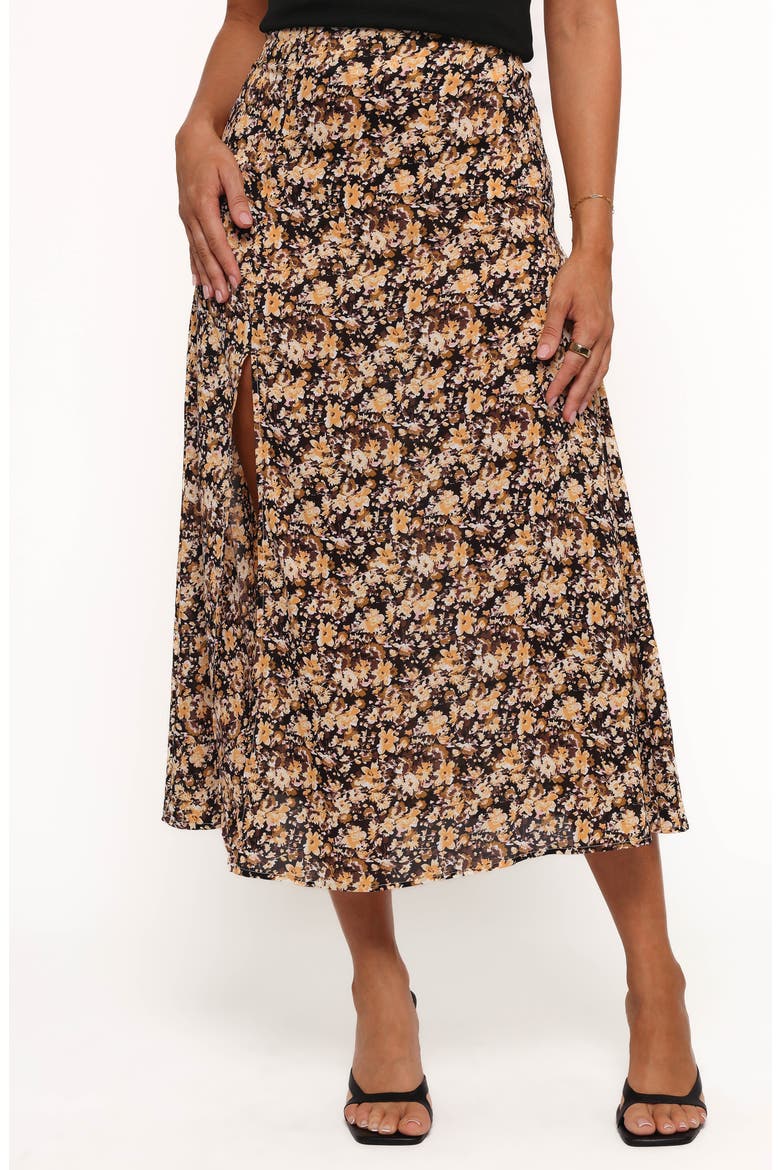 Willow Floral Midi Skirt, Main, color, BLACK DITSY FLORAL