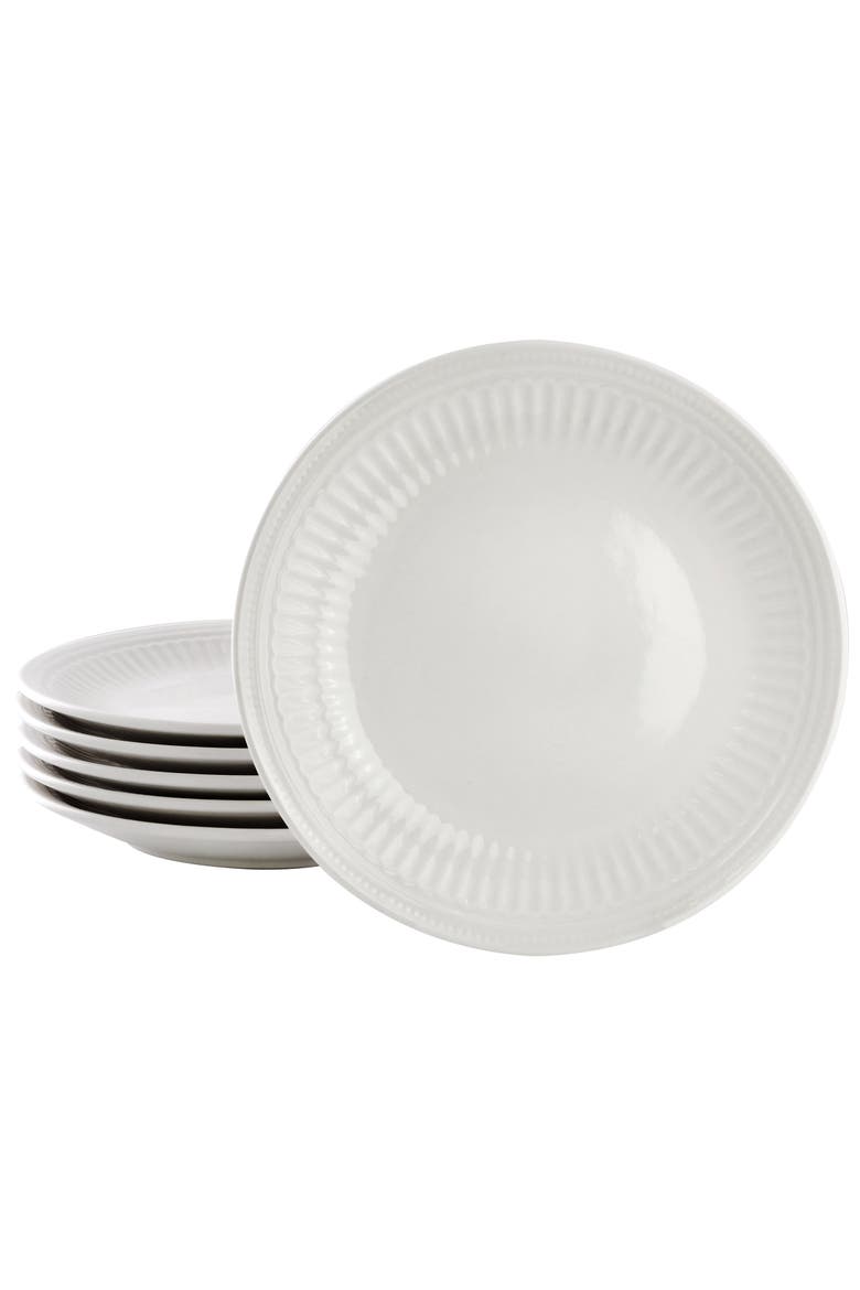 6 Piece Stoneware Salad Plate Set, Main, color, White
