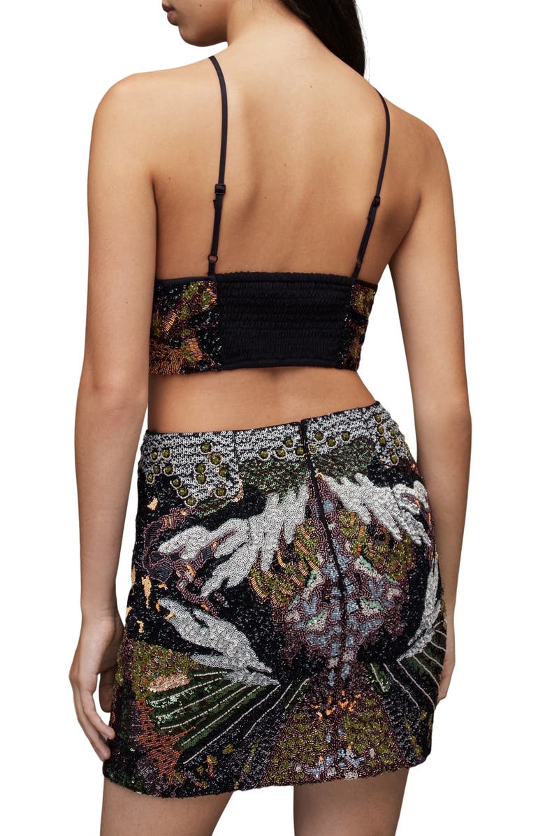 AllSaints Jamilia Gene Embellished Halter Crop Top, Alternate, color, 