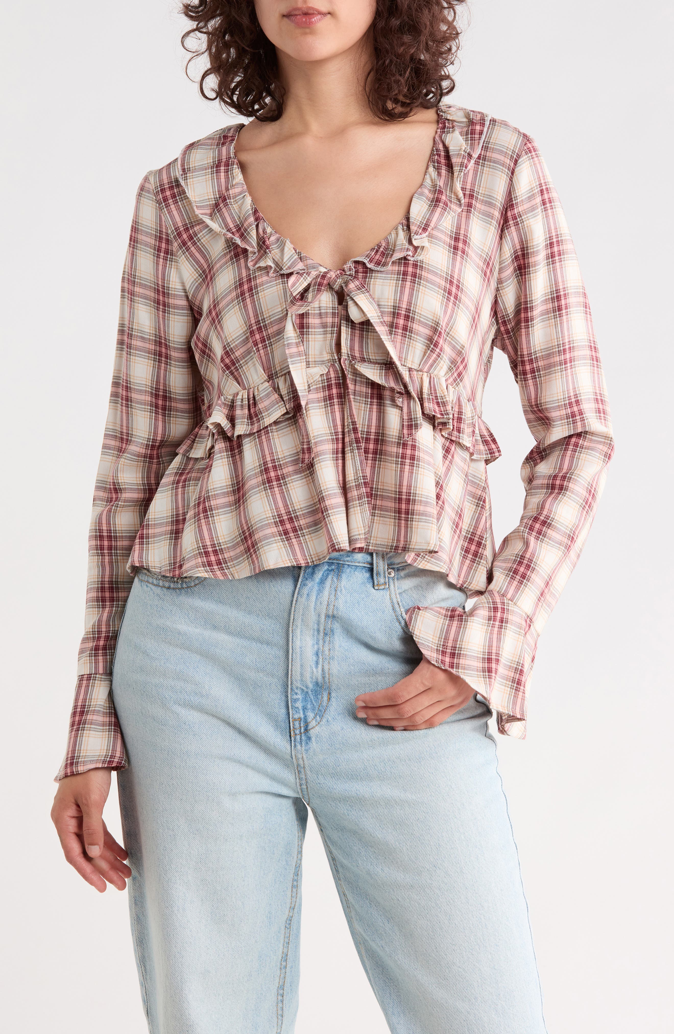 Ruffle V-Neck Top