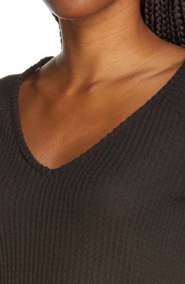 Socialite Waffle V-Neck Top, Alternate, color,