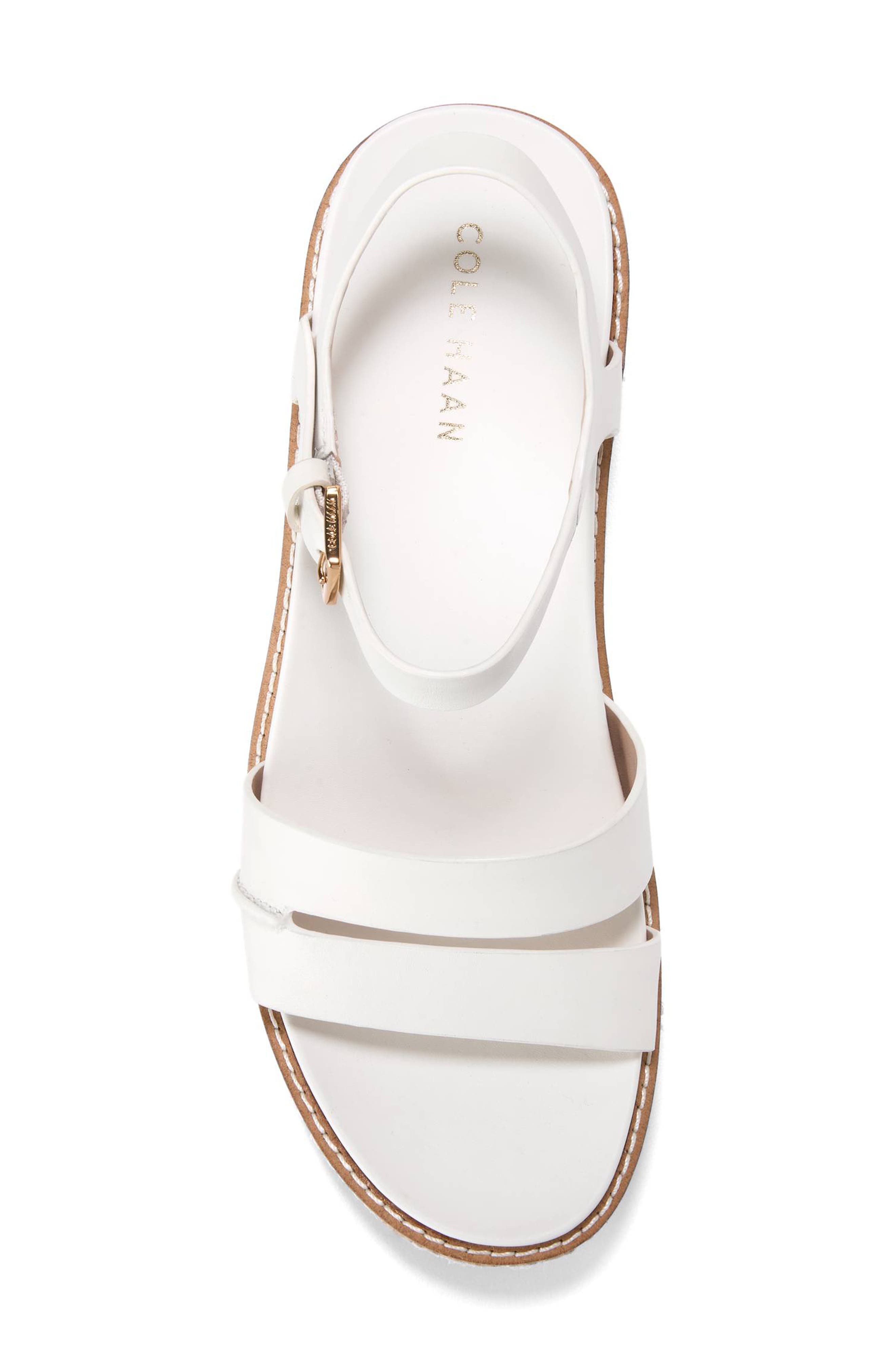 Cole Haan Ronnie Cloudfeel Espadrille Platform Wedge Sandal, Alternate, color, Powder Leather/ Natural