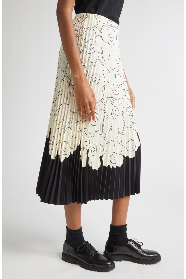 Piiru Piirto Unikko Placement Midi Skirt, Alternate, color, BLACK, OFF WHITE