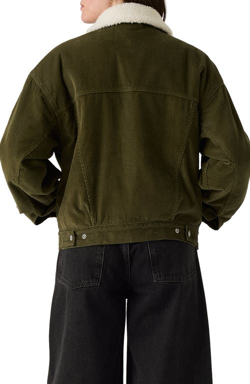 Levi's® '90s Faux Shearling Lined Corduroy Trucker Jacket In Green