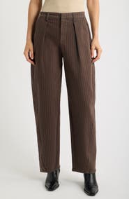 CITY BLUES Pleated Barrel Leg Pants