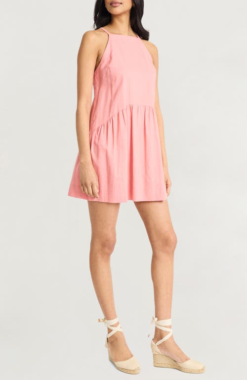 THE GOOD JOURNEY THE GOOD JOURNEY KEYHOLE LINEN BLEND MINIDRESS