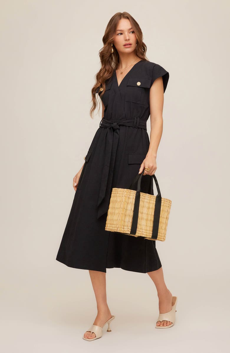 FIFTEEN TWENTY Darcie Belted Cotton Midi Dress, Alternate, color, 