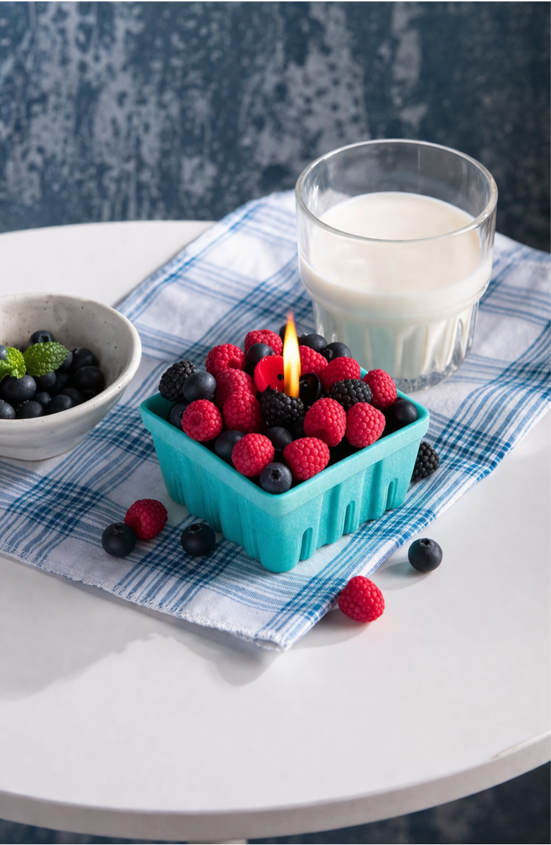 Southlake gifts Mixed Berry Basket Candle, Alternate, color, Tiffany Blue Basket