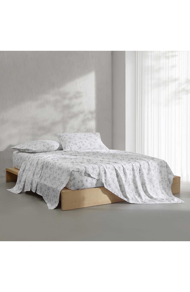 Calvin Klein Abstract Ditsy Floral 300 Thread Count Sateen Sheet Set, Alternate, color, Grey