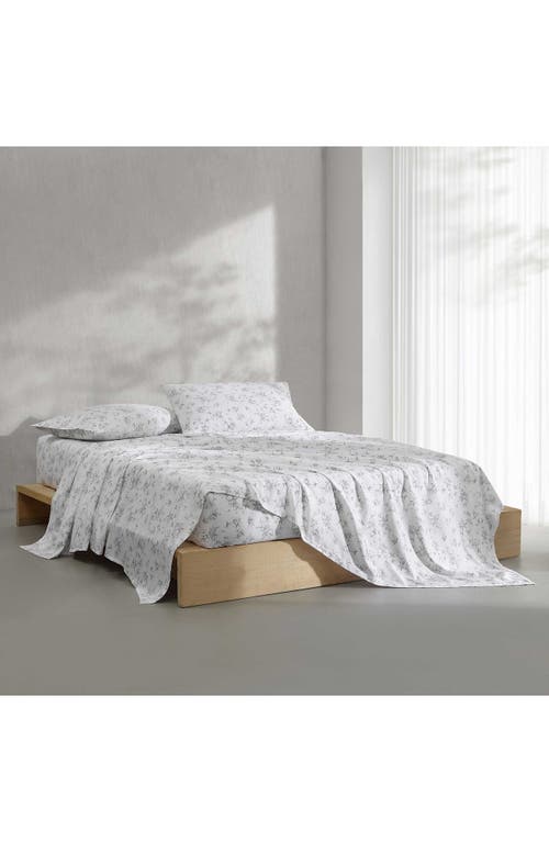 Calvin Klein Abstract Ditsy Floral 300 Thread Count Sateen Sheet Set In Grey