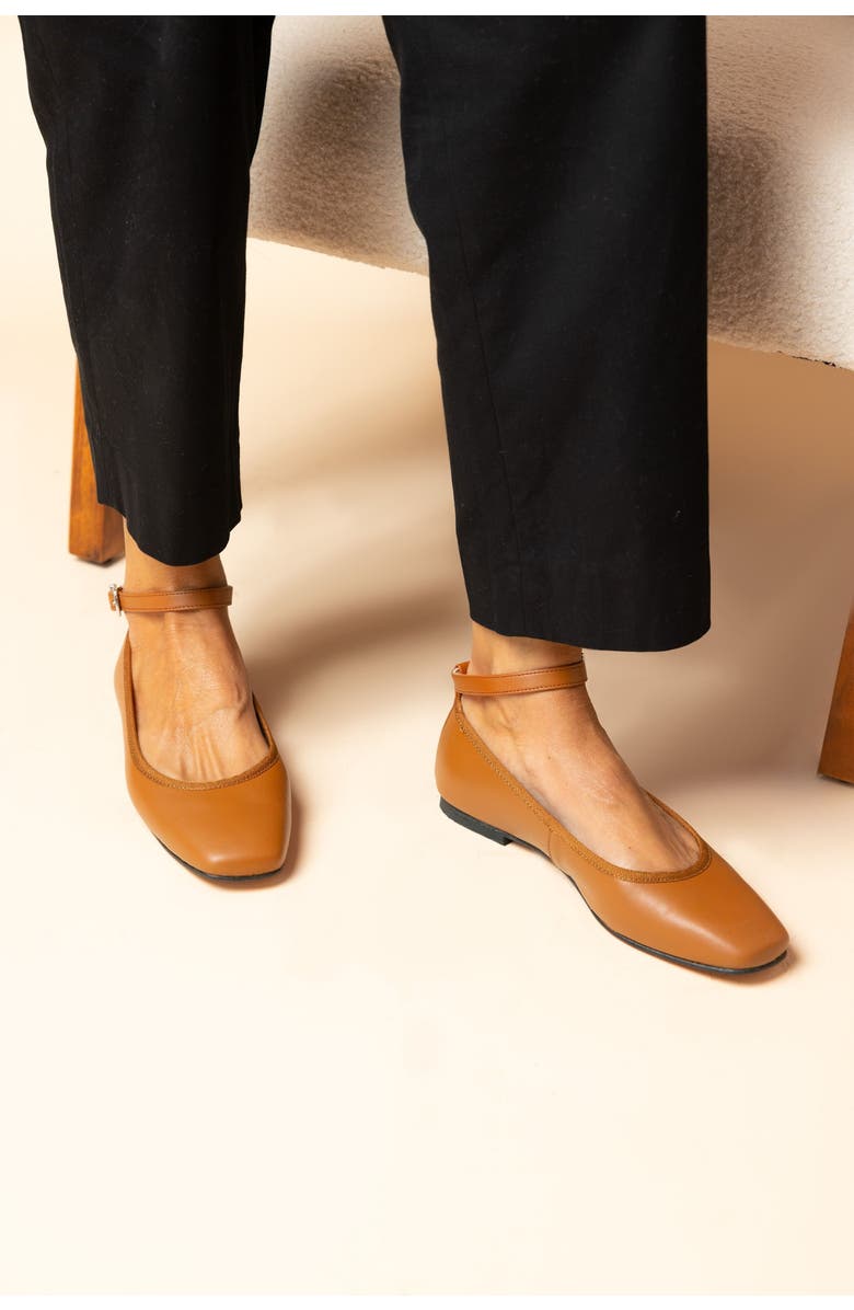 Menina Step Brive Classic Mary Jane Flat, Alternate, color, Caramel