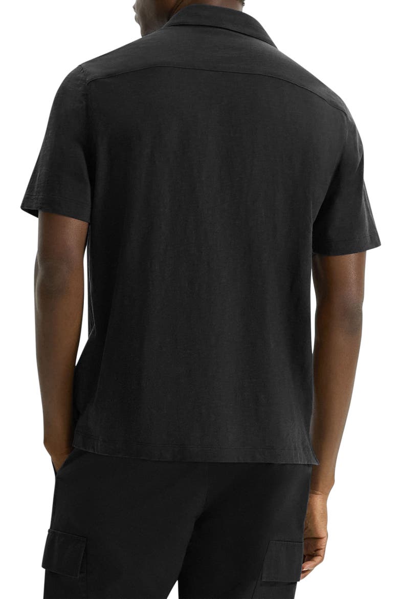 Noran Short Sleeve Knit Button-Up Shirt, Alternate, color, BLK