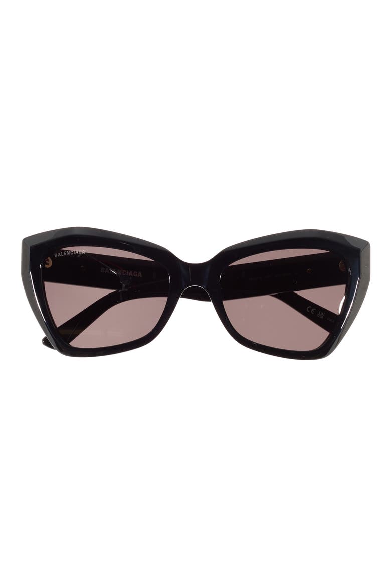 56mm Cat Eye Sunglasses, Main, color, BLACK BLACK GREY