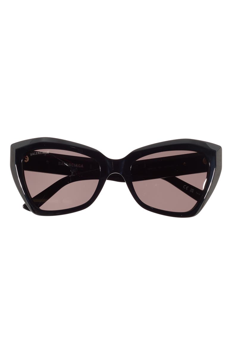 Balenciaga 56mm Cat Eye Sunglasses, Main, color, Black Black Grey