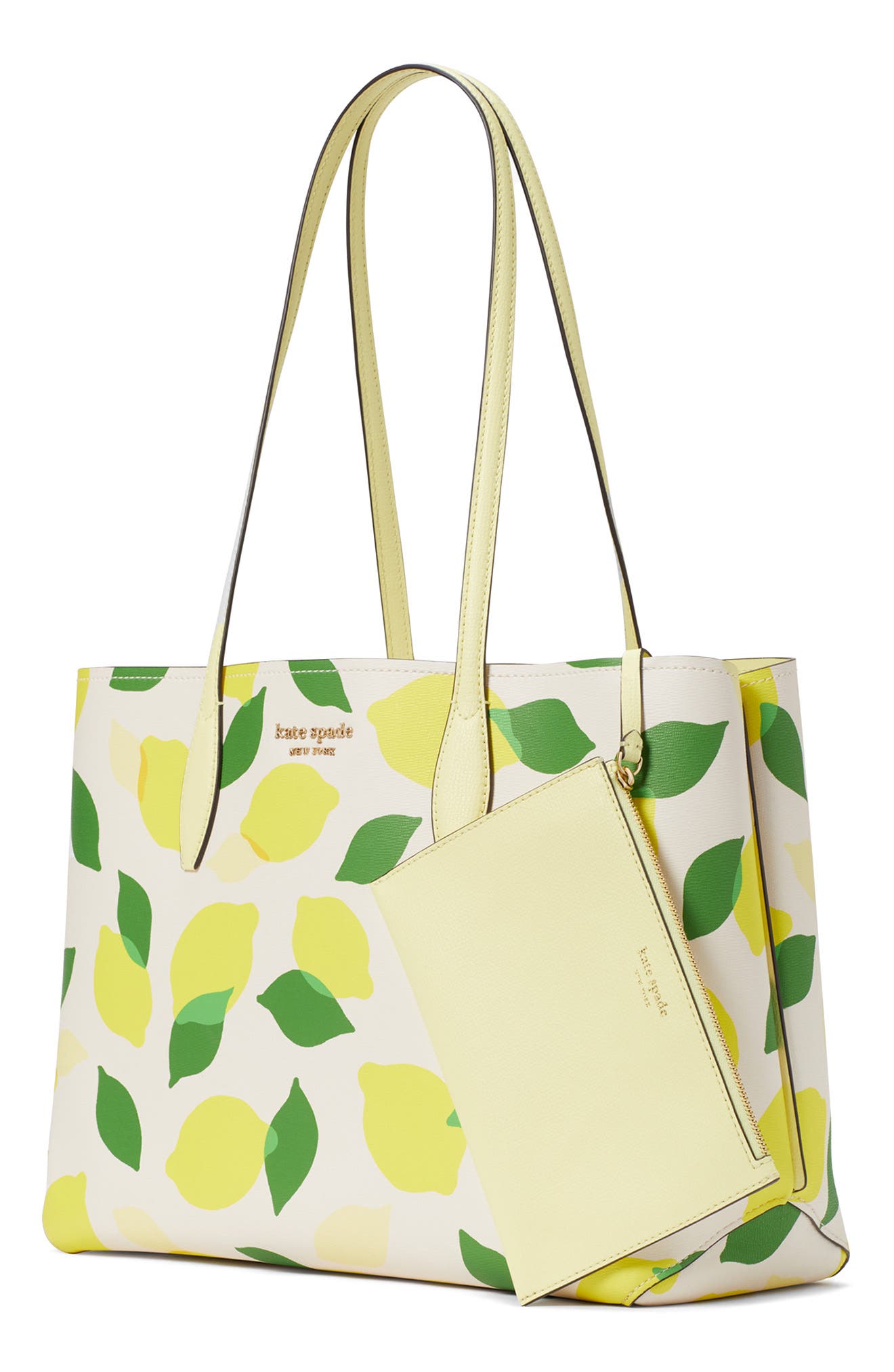 Kate Spade New York all day lemon toss print tote, Alternate, color, 