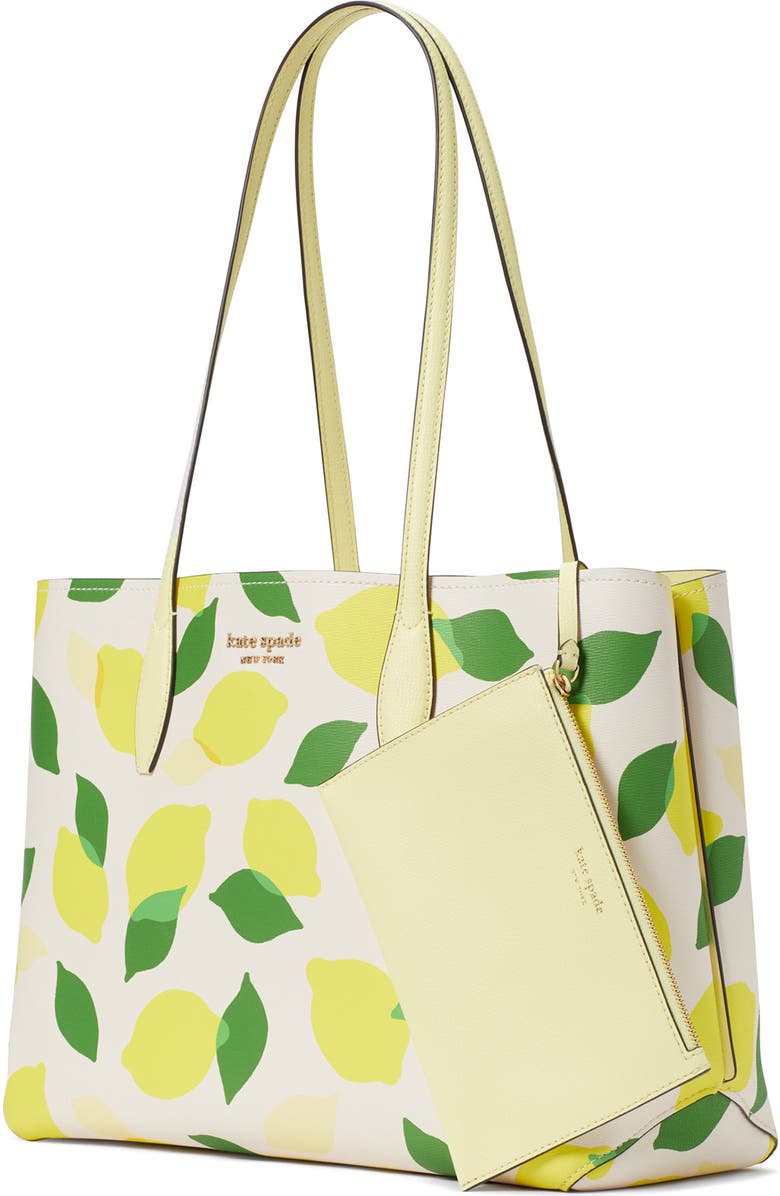 Kate Spade New York all day lemon toss print tote, Alternate, color,