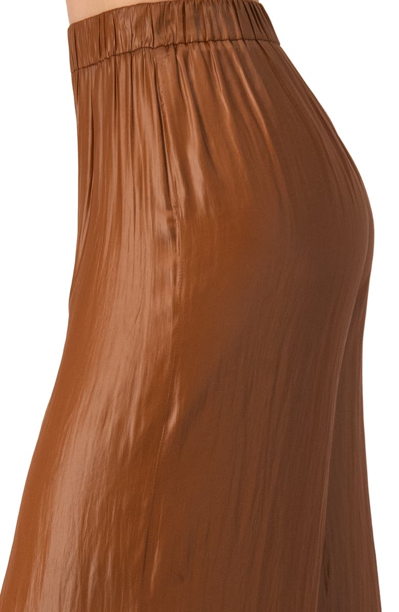 IVONNE Satin Wide-Leg Trousers, Alternate, color, Brown