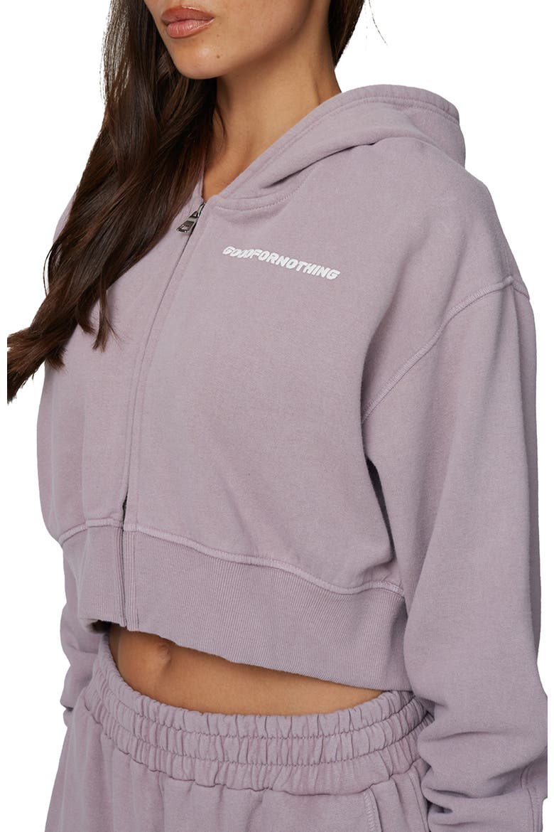 Essential Cropped Zip Hoodie, Alternate, color, Pink