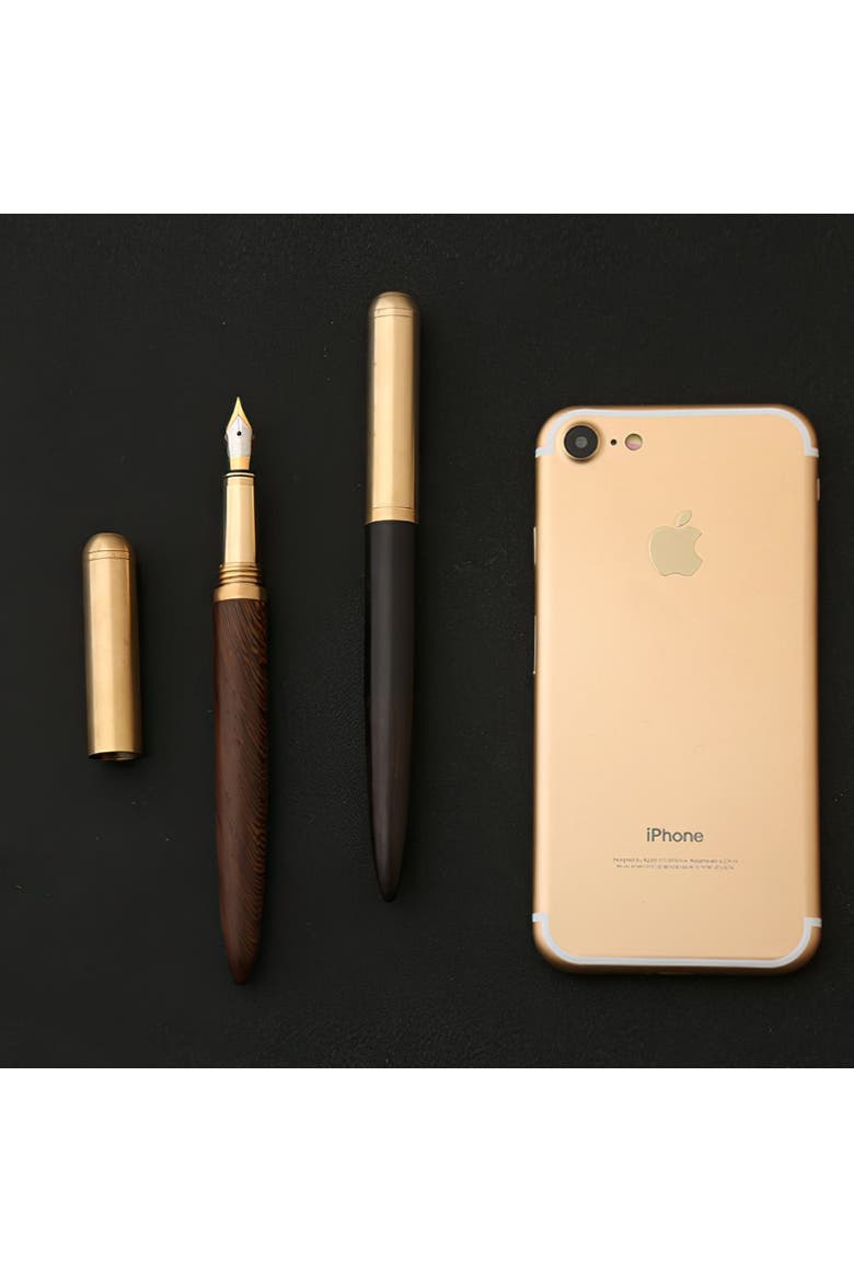 The Hemmingway | Handmade Wood and Brass Fountain Pen, Alternate, color, Cherry