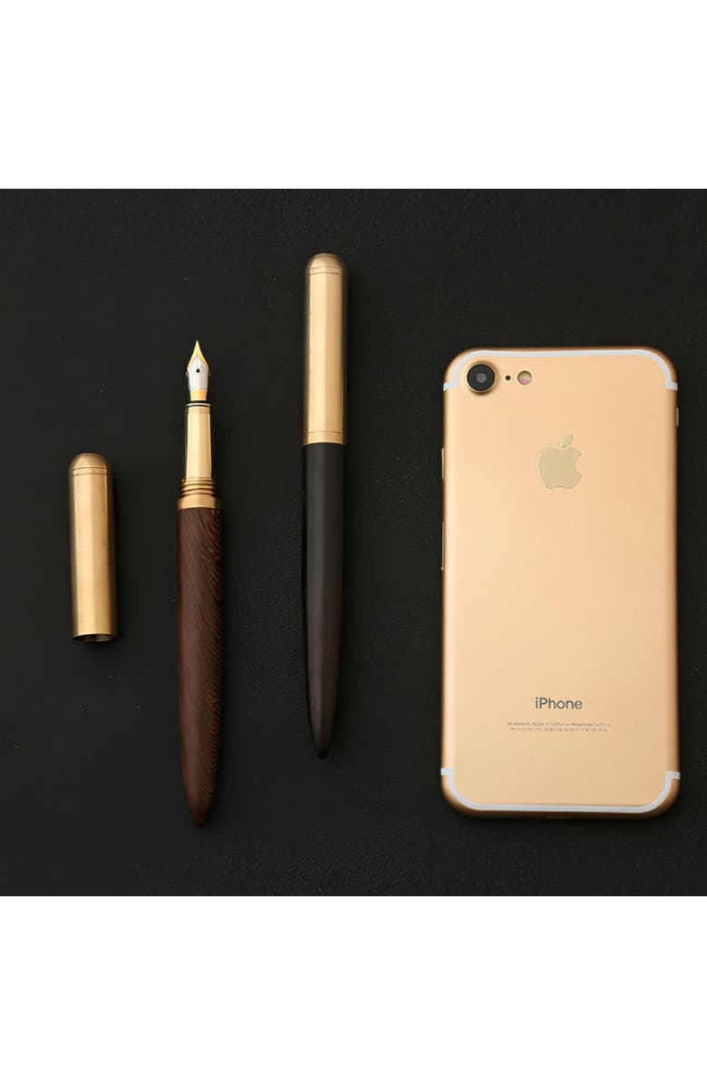 STEEL HORSE LEATHER The Hemmingway | Handmade Wood and Brass Fountain Pen, Alternate, color, Rose