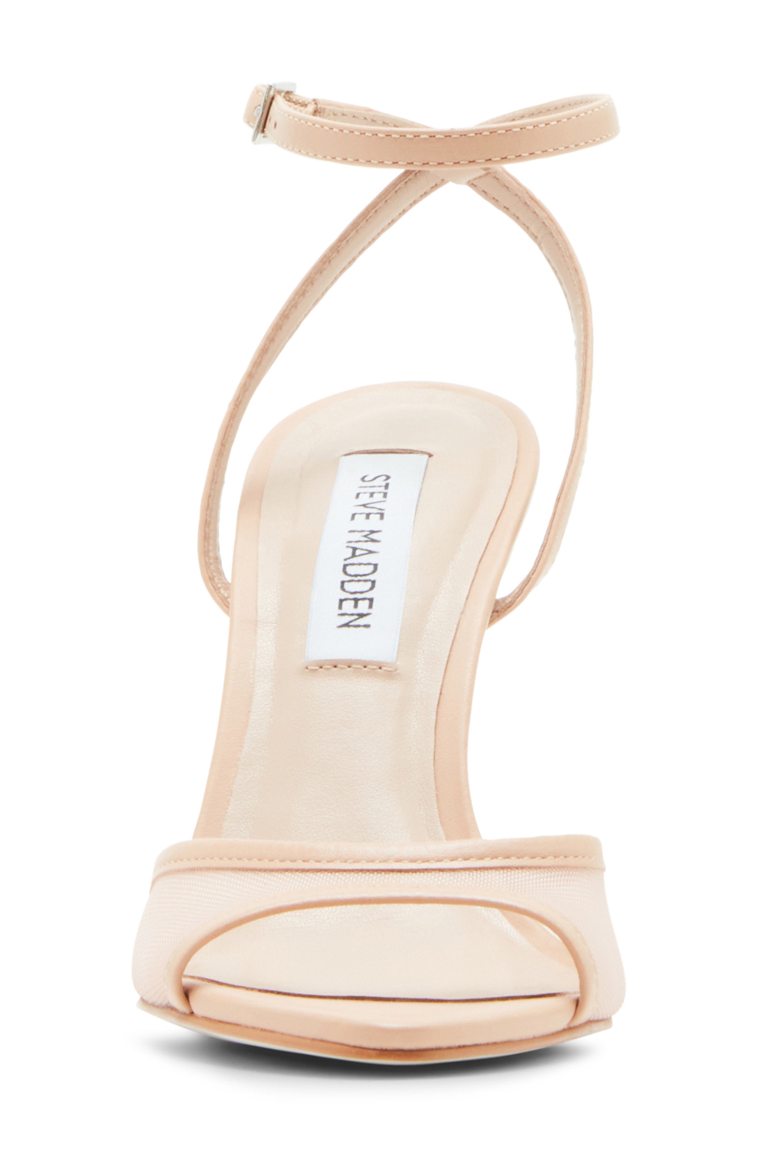 Steve Madden Beki Ankle Strap Pointed Toe Sandal, Alternate, color, Natural