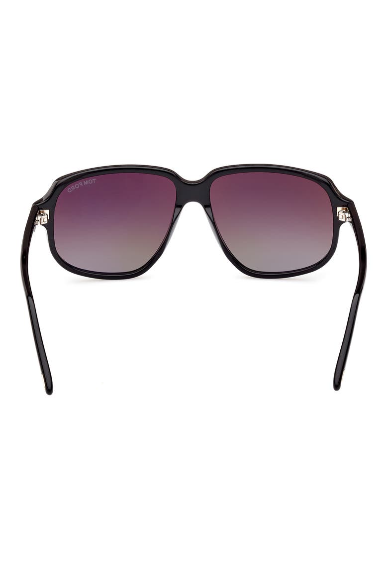 Anton 59mm Square Sunglasses, Alternate, color, SHINY BLACK / GRADIENT SMOKE