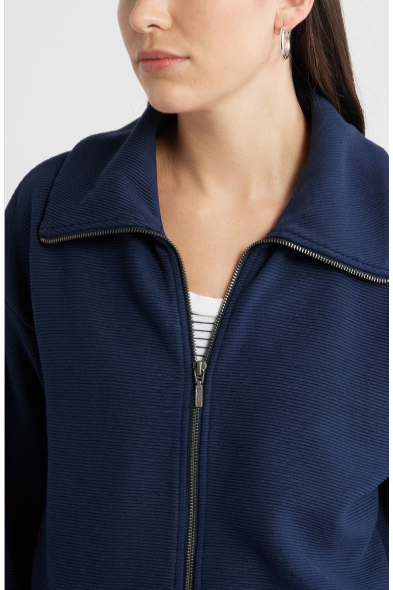 Ottoman Knit Bomber Jacket, Alternate, color, NAVY STILL