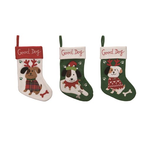 Good Dog Stocking Set of Three Christmas Decorations